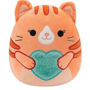 Squishmallows 8"  2026 Valentine's Day Gigi The Orange Tabby Cat with Heart